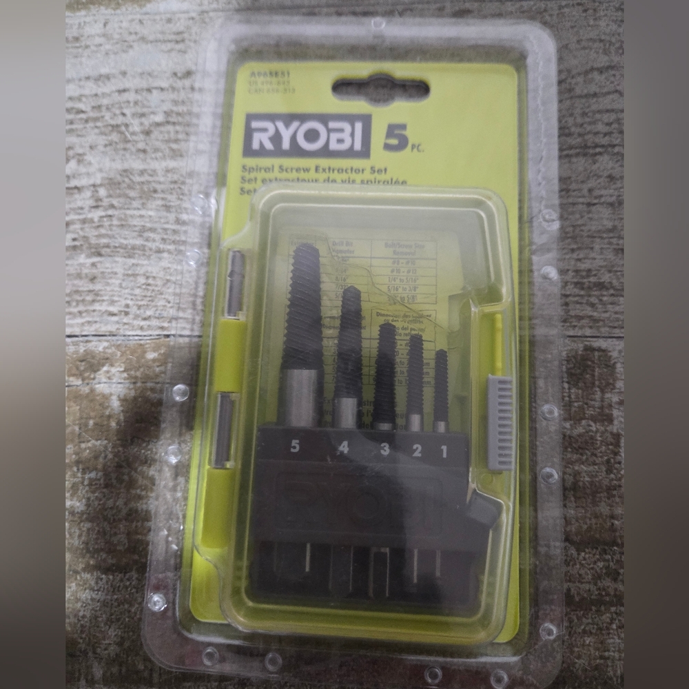 No1 Ryobi A96SE51 Spiral Screw Extractor Set 5-piece